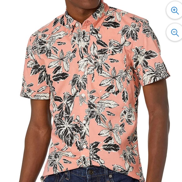 Goodthreads men’s pink floral Hawaiian button down XXXLT NWT - Picture 2 of 8